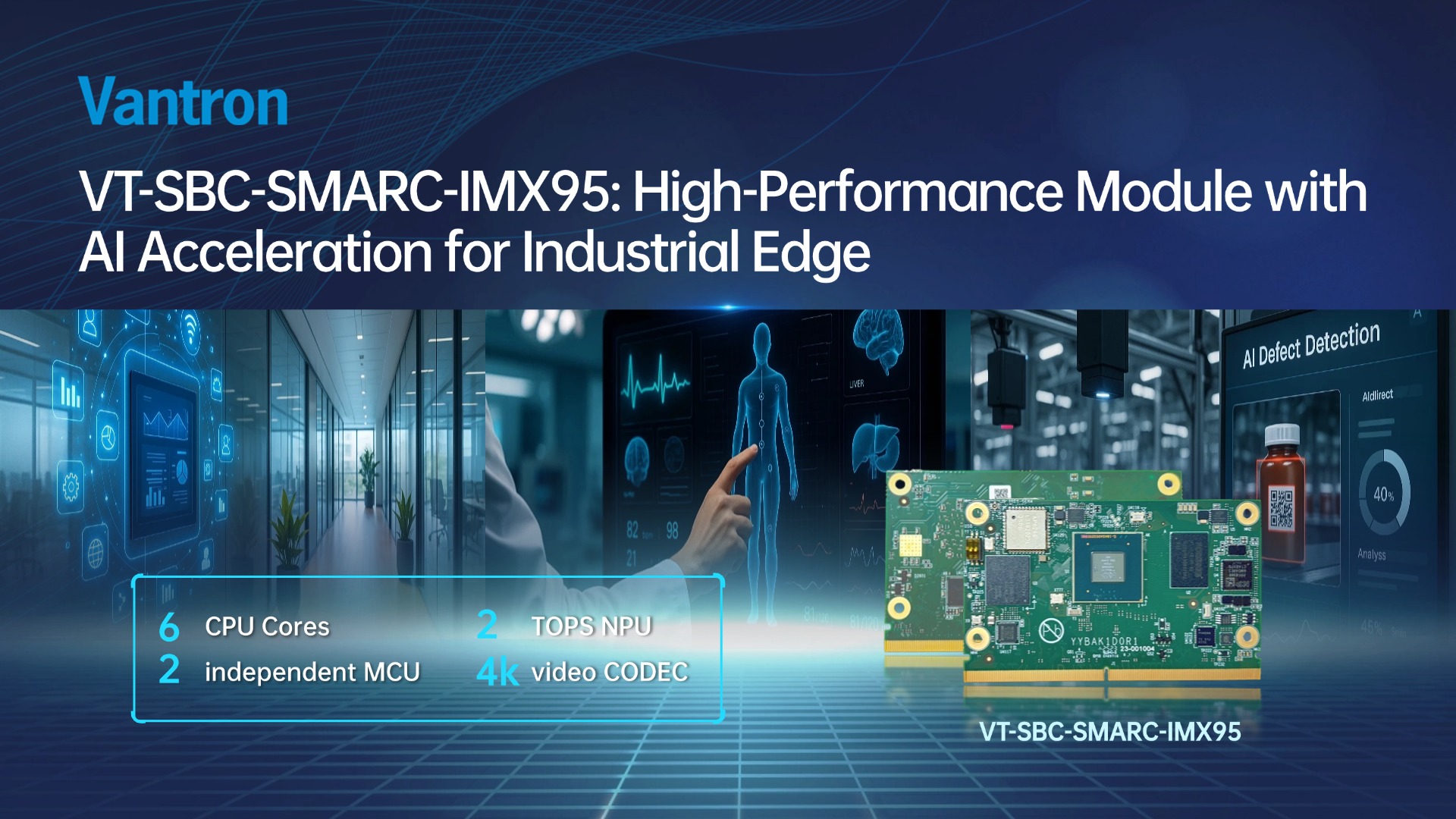 VT-SBC-SMARC-IMX95 High-Performance AI Module for Industrial Edge