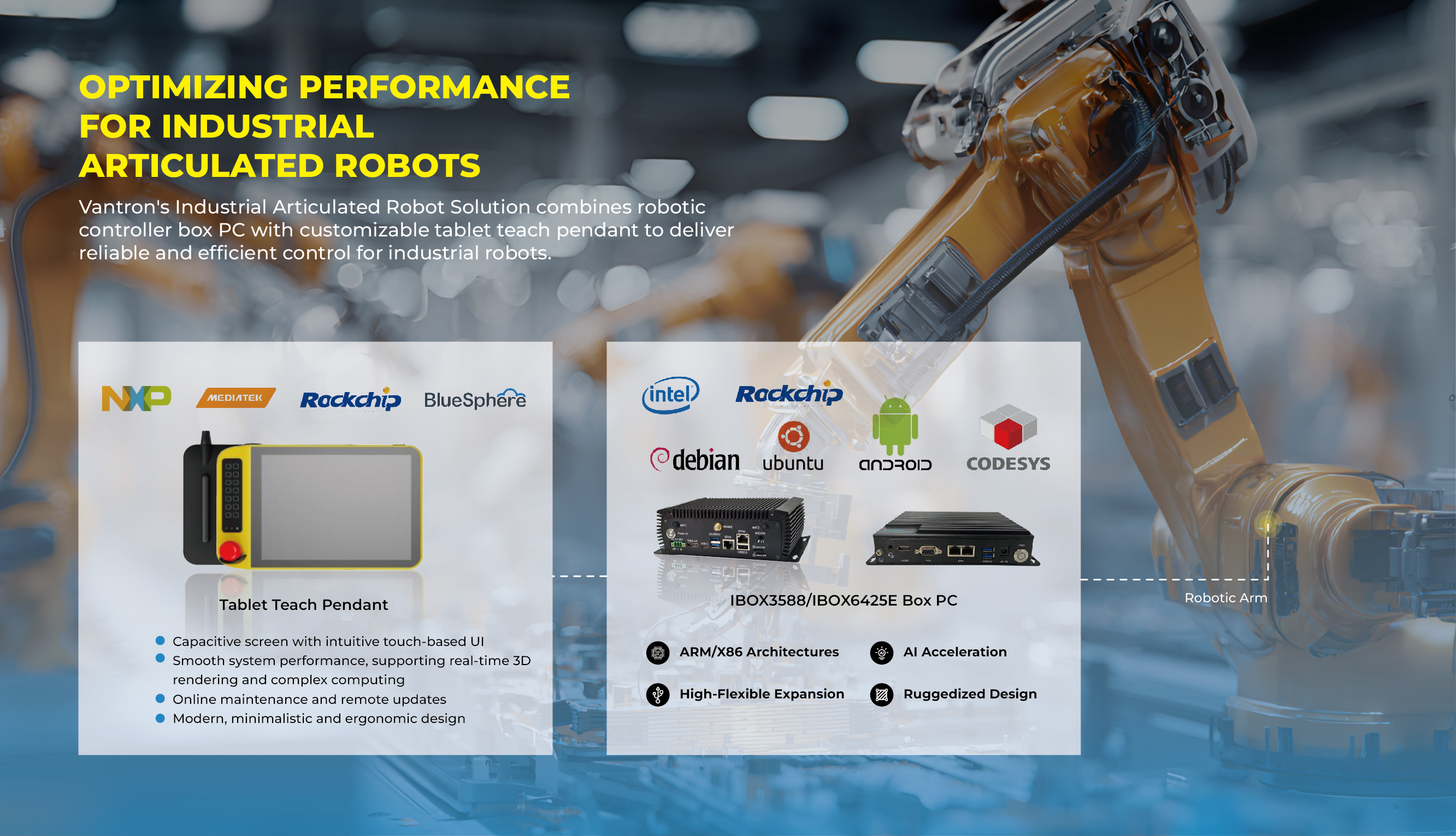 Vantron Industrial Articulated Robot Solution integrating teach pendant and box pc.jpg